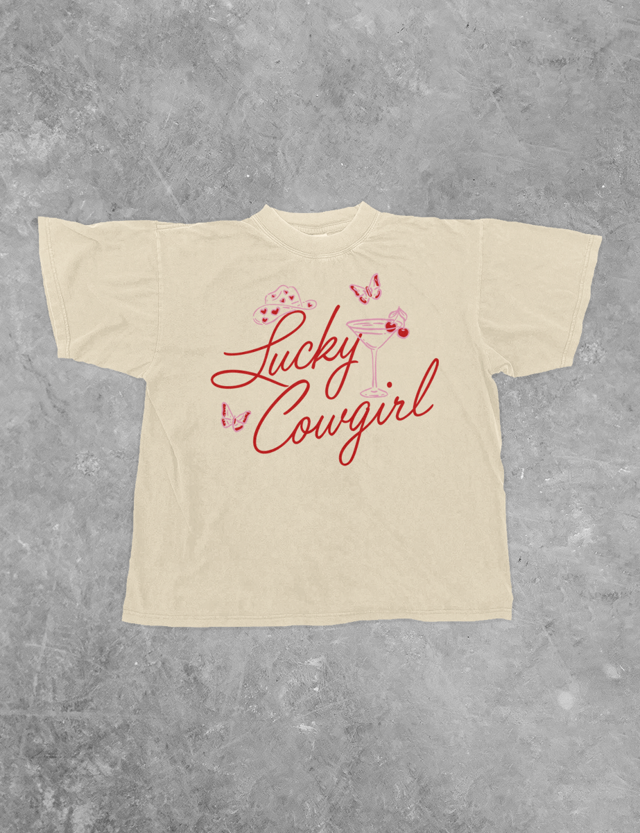 Underground Original Design: Lucky Cowgirl Boxy Cotton TShirt
