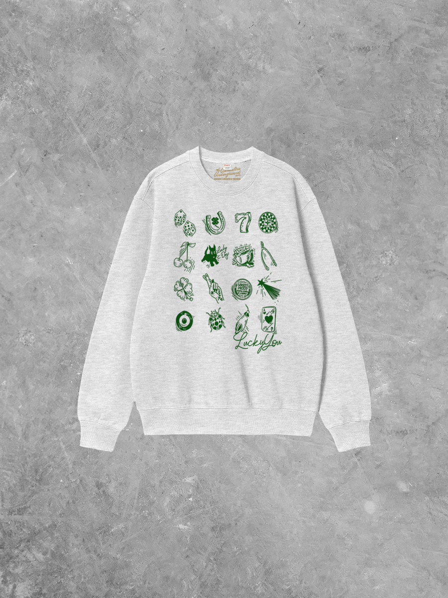 Underground Original Design: Lucky You, St. Patrick's Icons Boxy Cotton Sweatshirt