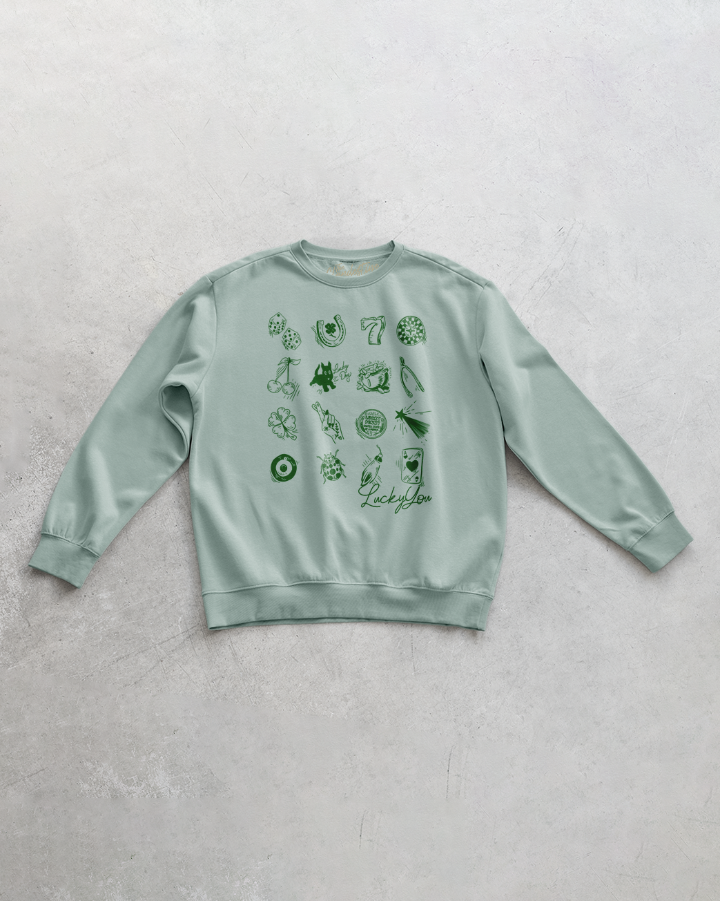 Underground Original Design: Lucky You, St. Patrick's Icons Oversized 90's Sweatshirt