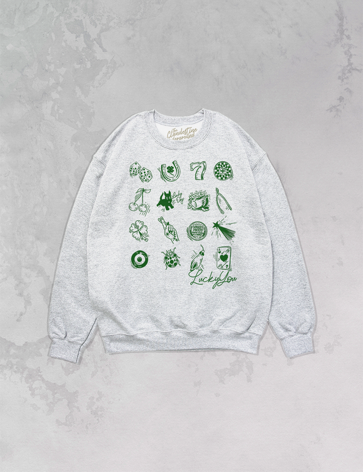 Underground Original Design: Lucky You, St. Patrick's Icons Oversized 90's Sweatshirt