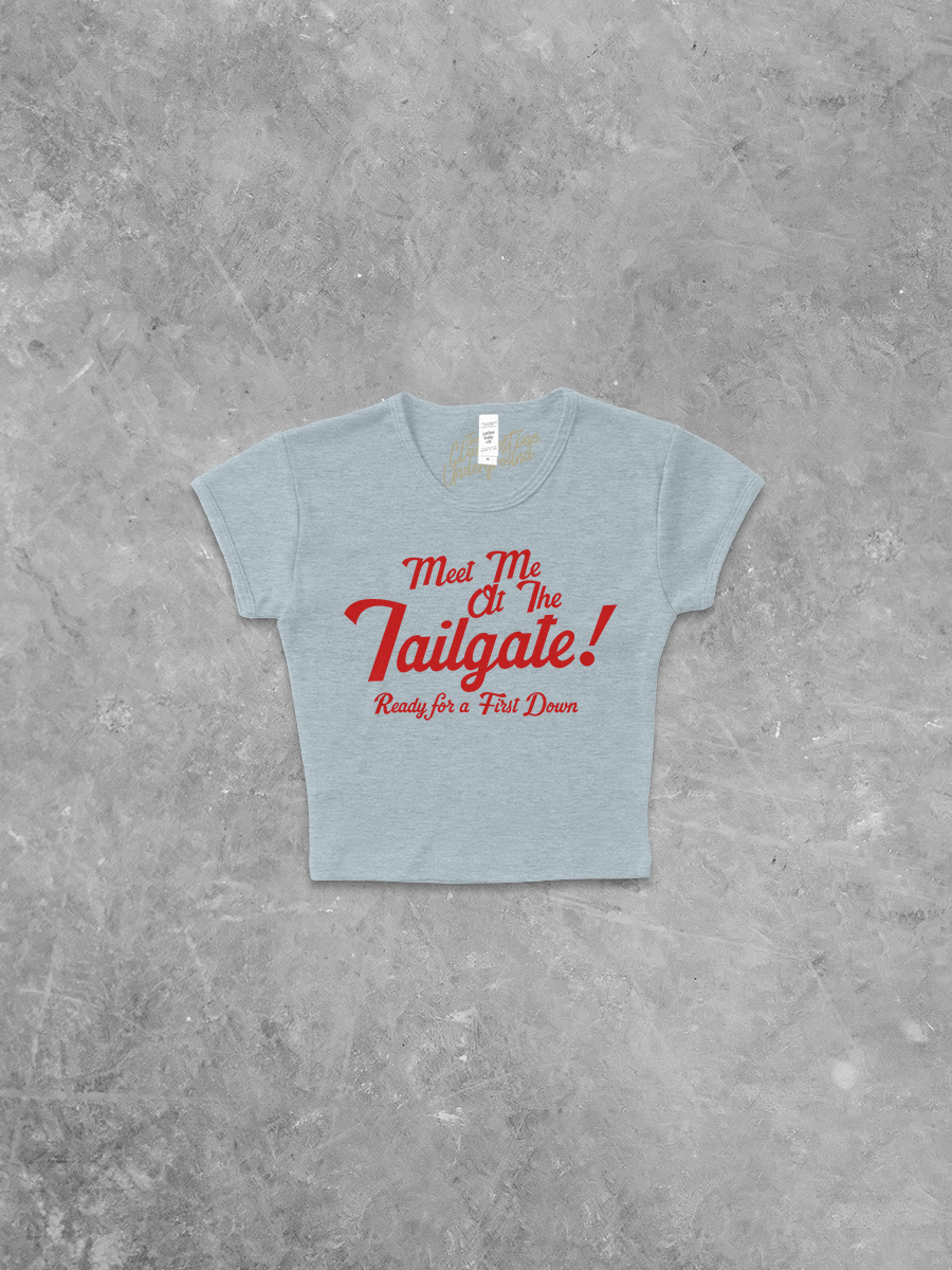 Underground Original Design: Meet Me at the Tailgate! (Red) Micro-Ribbed Baby Tee