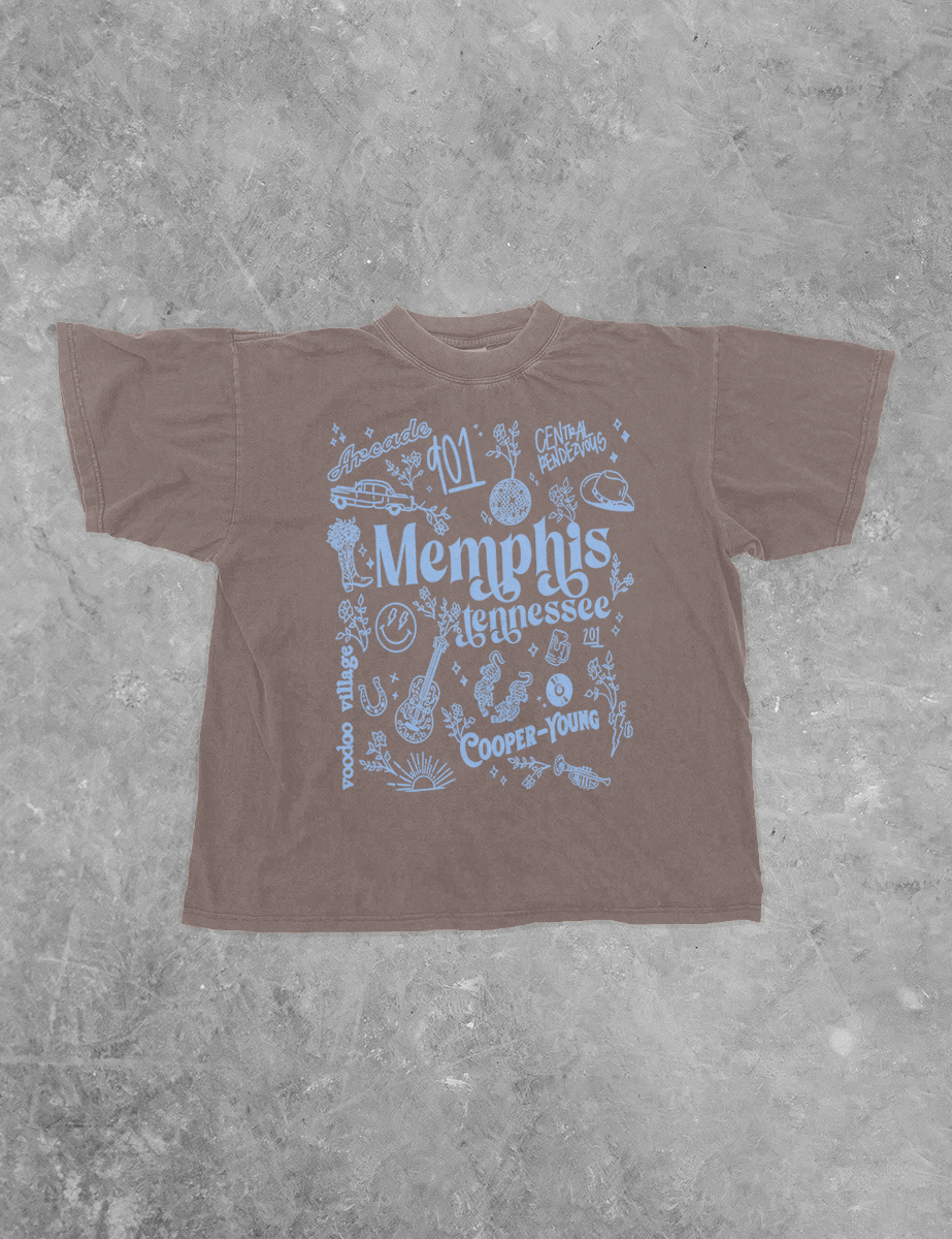 Underground Original Design: Memphis Tennessee, Collage Boxy Cotton T-Shirt