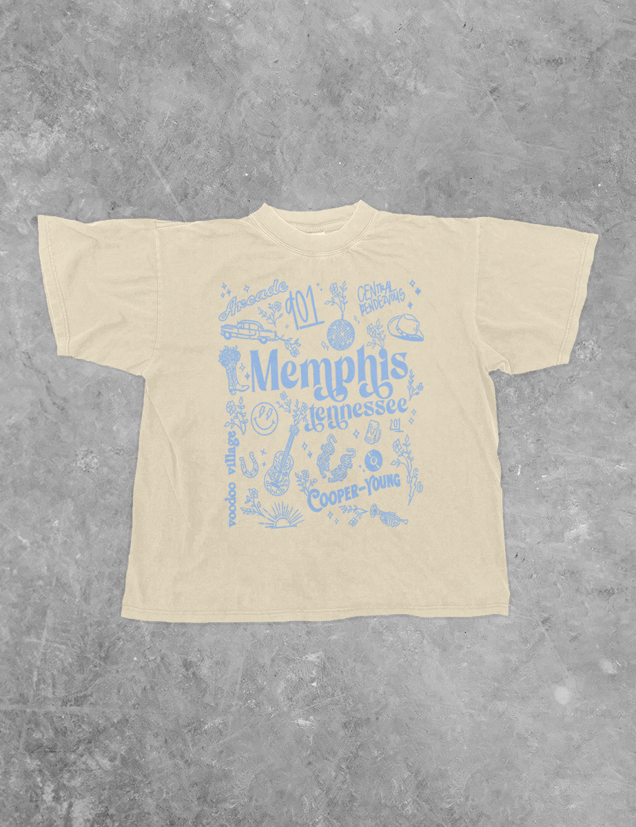 Underground Original Design: Memphis Tennessee, Collage Boxy Cotton T-Shirt