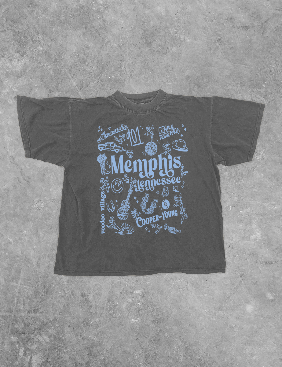 Underground Original Design: Memphis Tennessee, Collage Boxy Cotton T-Shirt