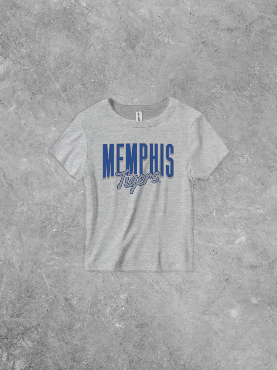 Memphis Tigers Script, Bella Canvas Baby Tee