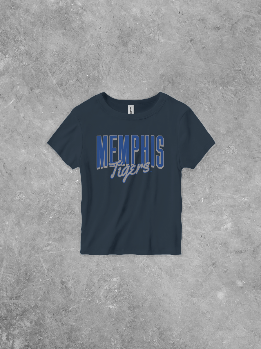 Memphis Tigers Script, Bella Canvas Baby Tee