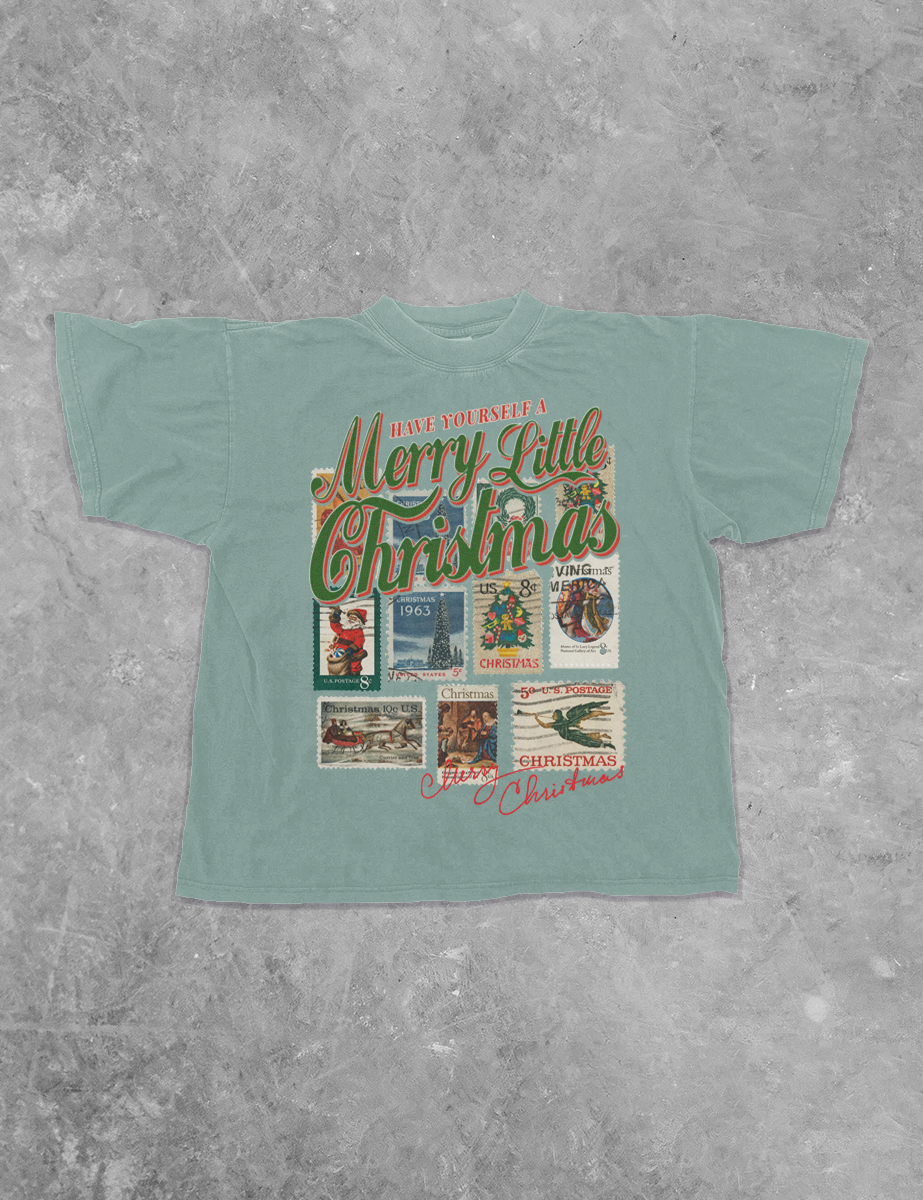 Underground Original Design: Have a Merry Christmas, Stamps Boxy Cotton T-Shirt