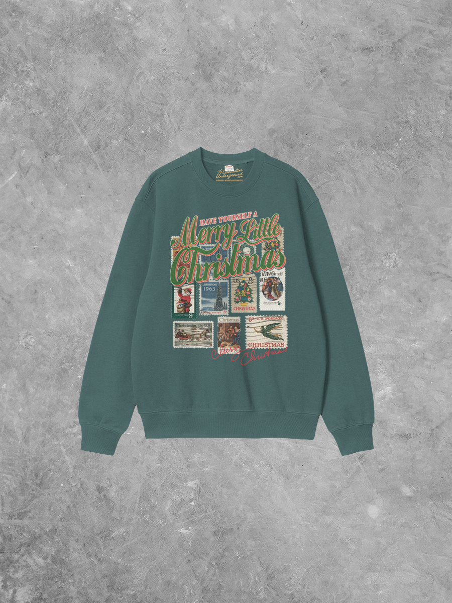 Underground Original Design: Have a Merry Christmas, Stamps Boxy Cotton 90's Sweatshirt