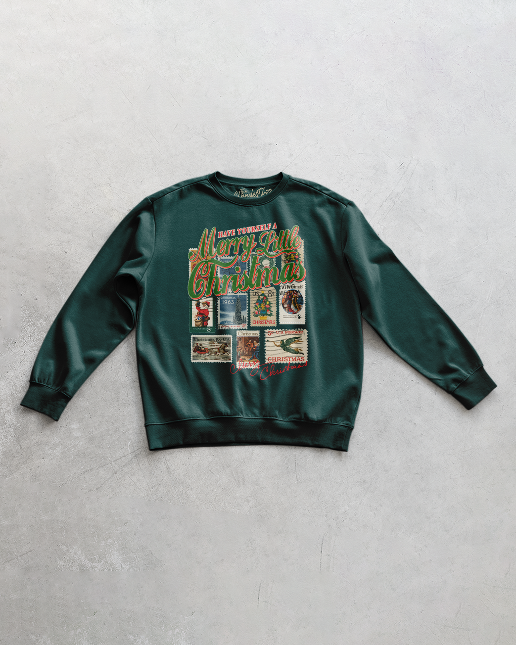 Underground Original Design: Merry Christmas, Vintage Stamps Oversized 90's Sweatshirt