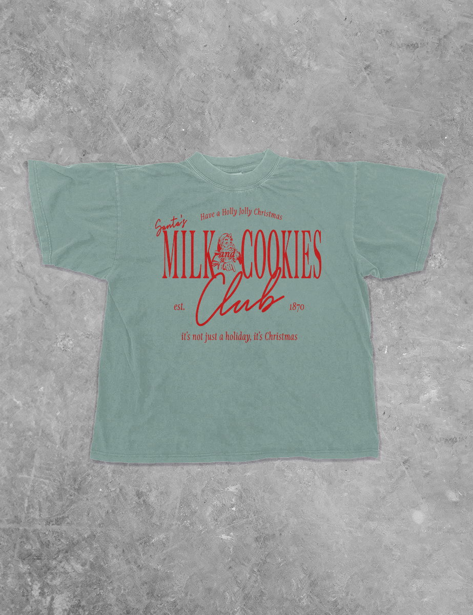 Underground Original Design: Santa's Milk & Cookies Club Boxy Cotton T-Shirt