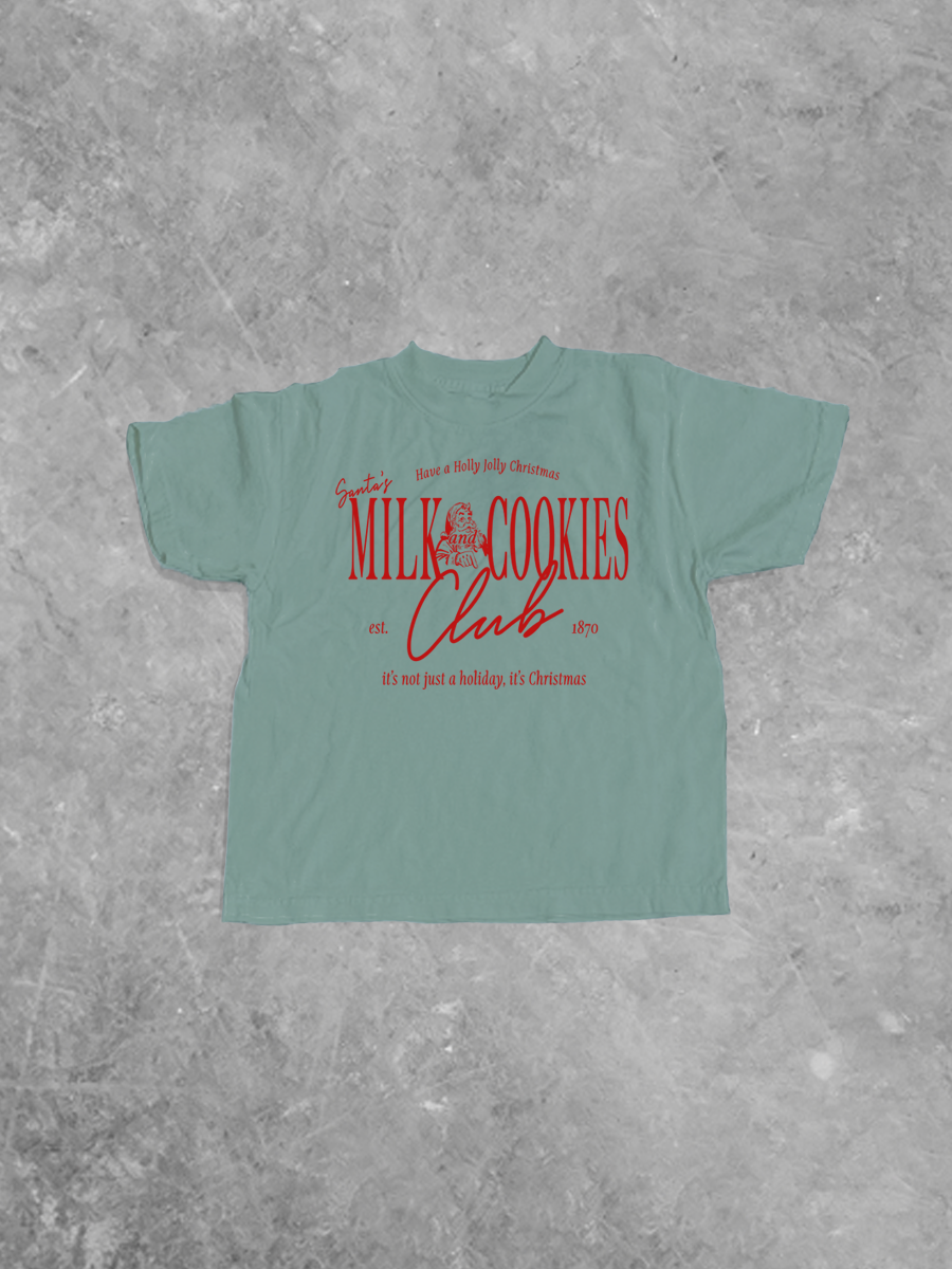 * KIDS * Milk & Cookies Club, Christmas Boxy T-Shirt