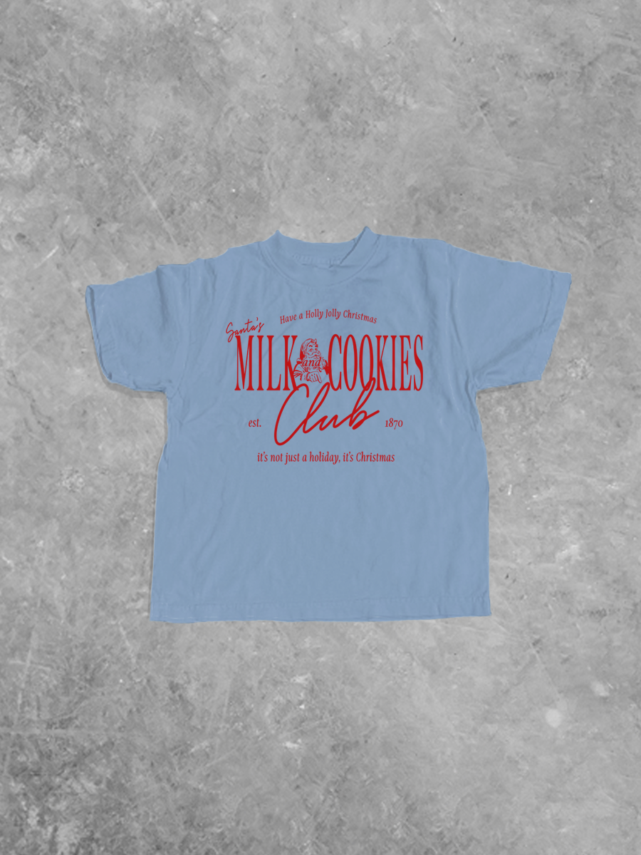 * KIDS * Milk & Cookies Club, Christmas Boxy T-Shirt