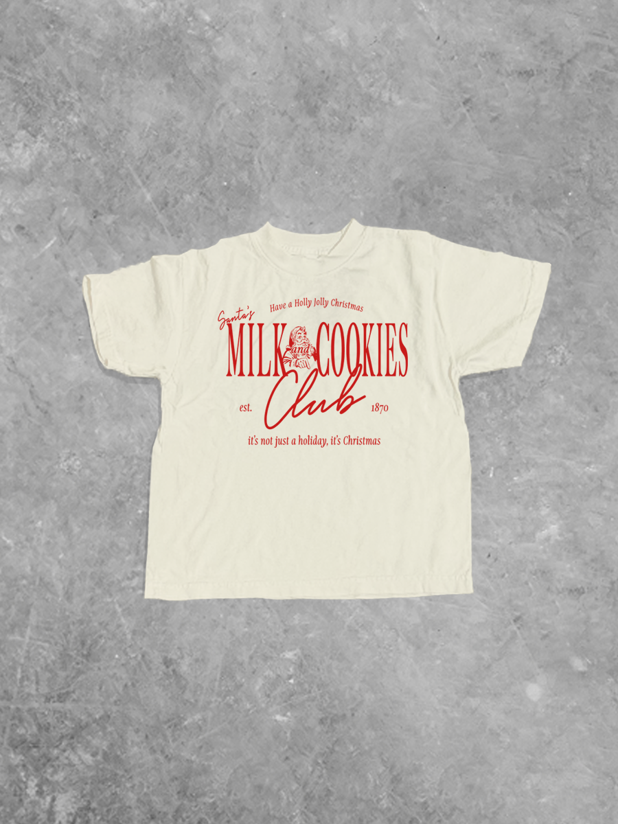 * KIDS * Milk & Cookies Club, Christmas Boxy T-Shirt