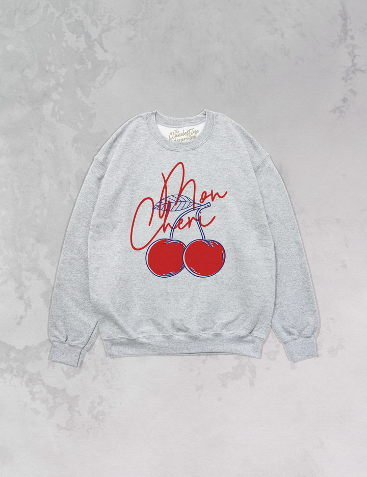 Underground Original Design: Mon Cheri, Cherry Oversized Sustainable Sweatshirt