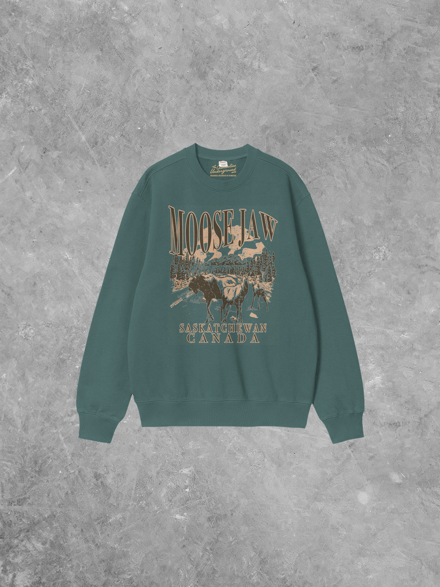 Underground Original Design: Moose Jaw, Canada 90's Boxy Cotton Sweatshirt