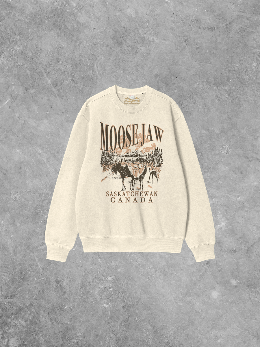 Underground Original Design: Moose Jaw, Canada 90's Boxy Cotton Sweatshirt
