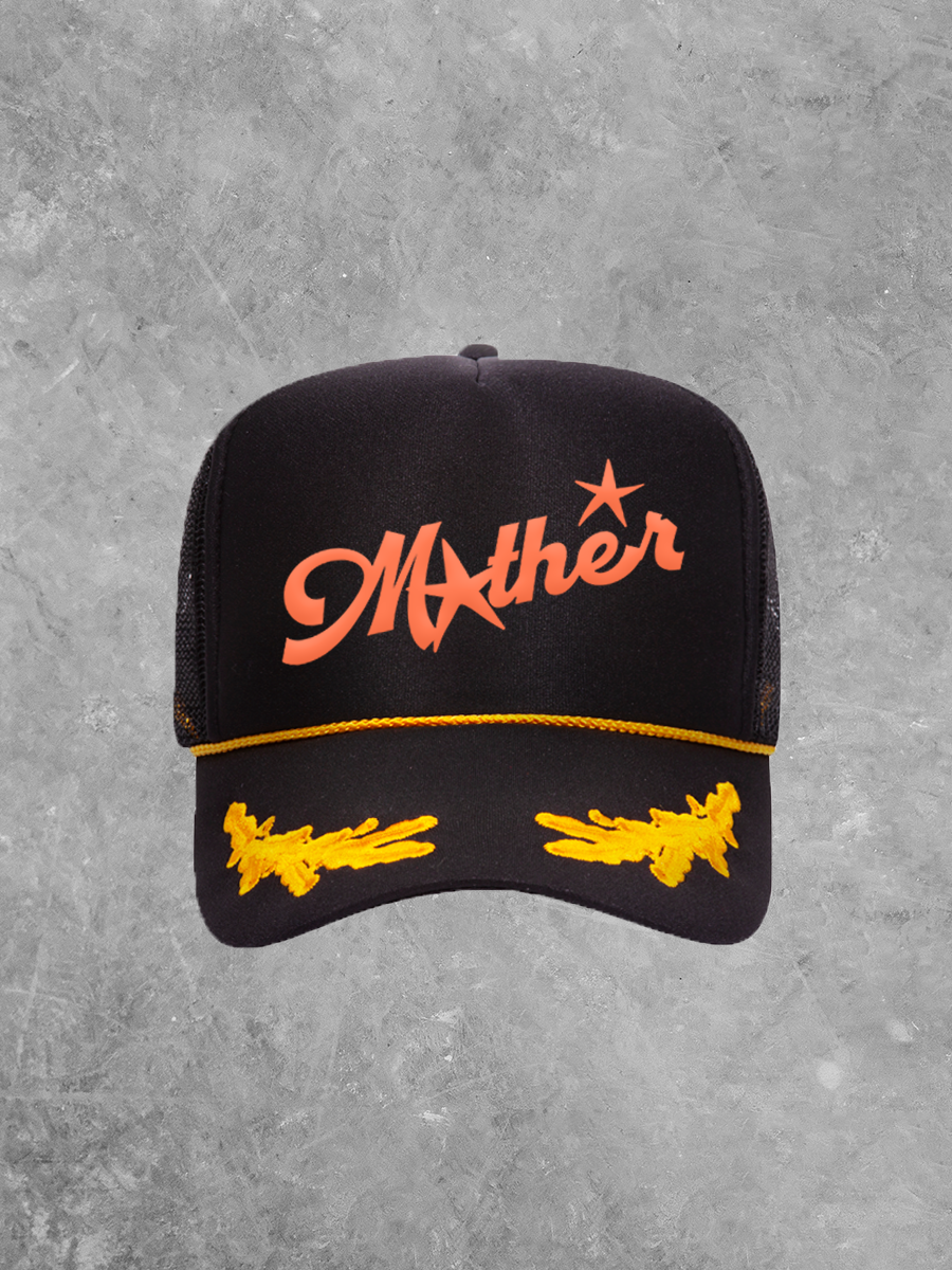 Mother, Star Detail Coral Puff Trucker Hat