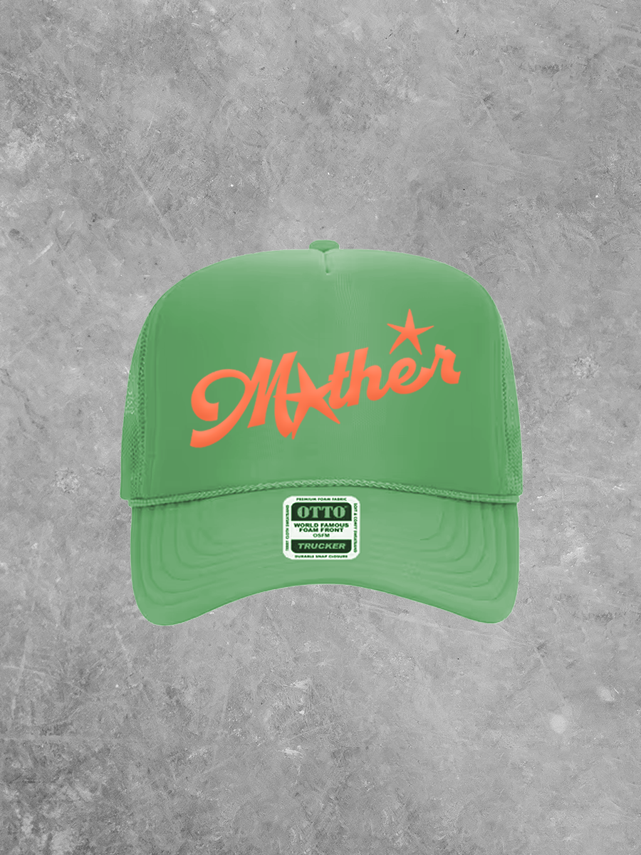 Mother, Star Detail Coral Puff Trucker Hat