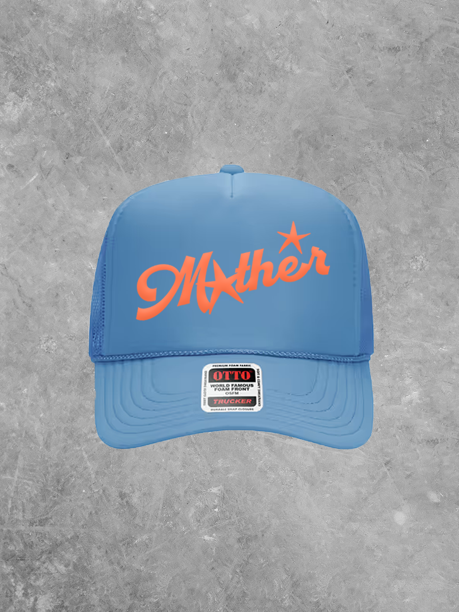 Mother, Star Detail Coral Puff Trucker Hat