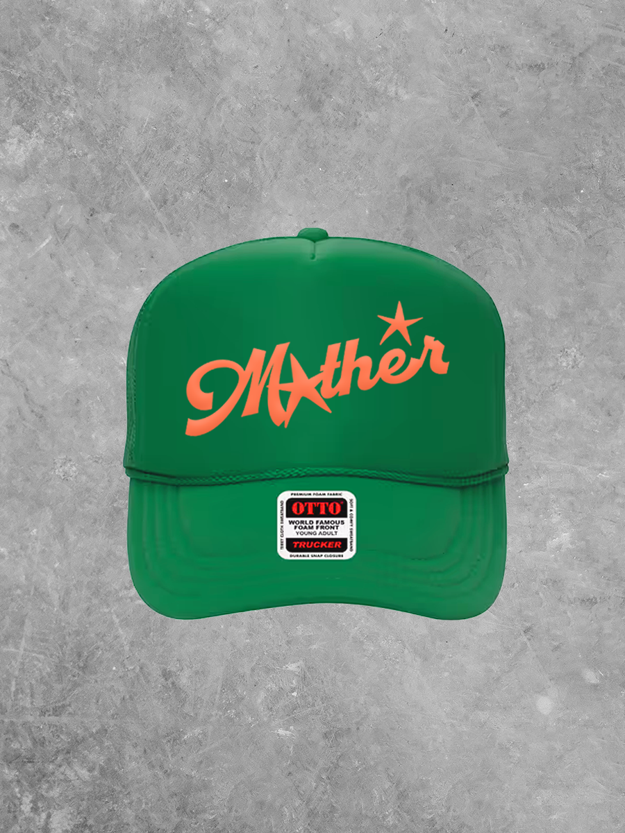 Mother, Star Detail Coral Puff Trucker Hat