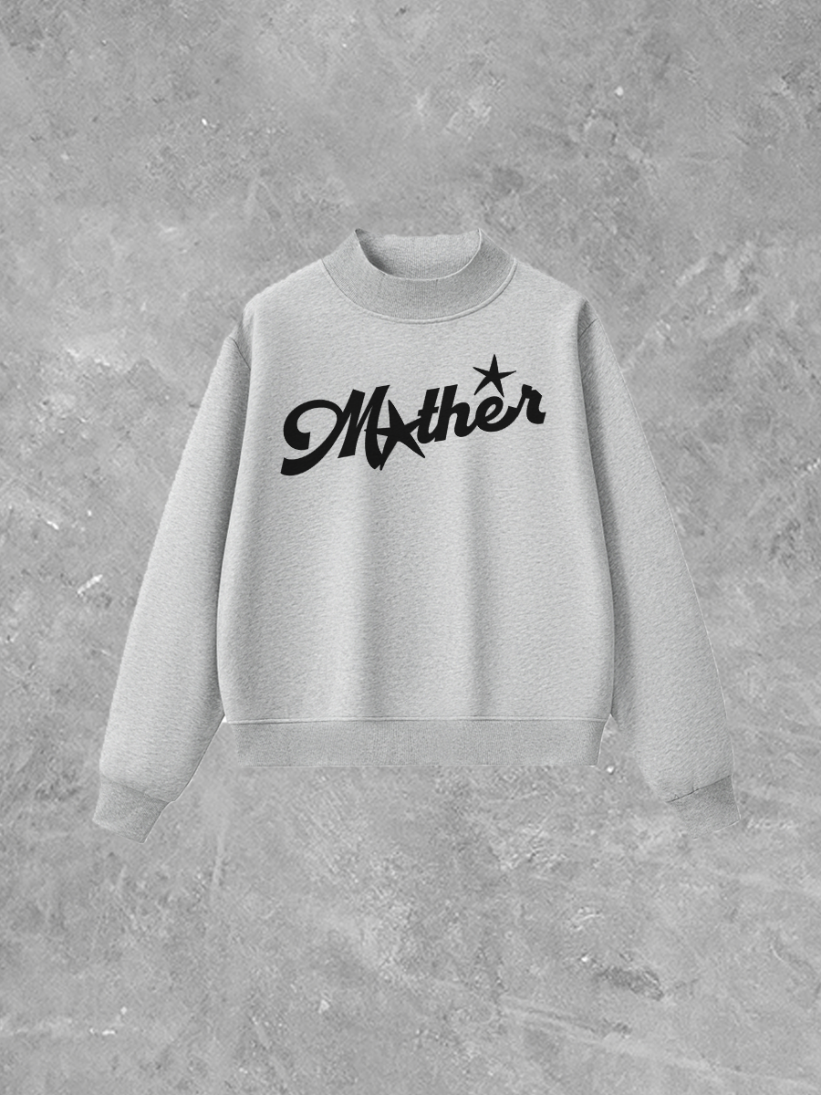 Mother, Star Detail Boxy Mockneck Sweatshirt