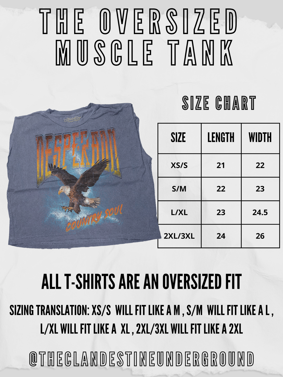 Underground Original Design: Salty Sardines Vintage Cropped Muscle Tank