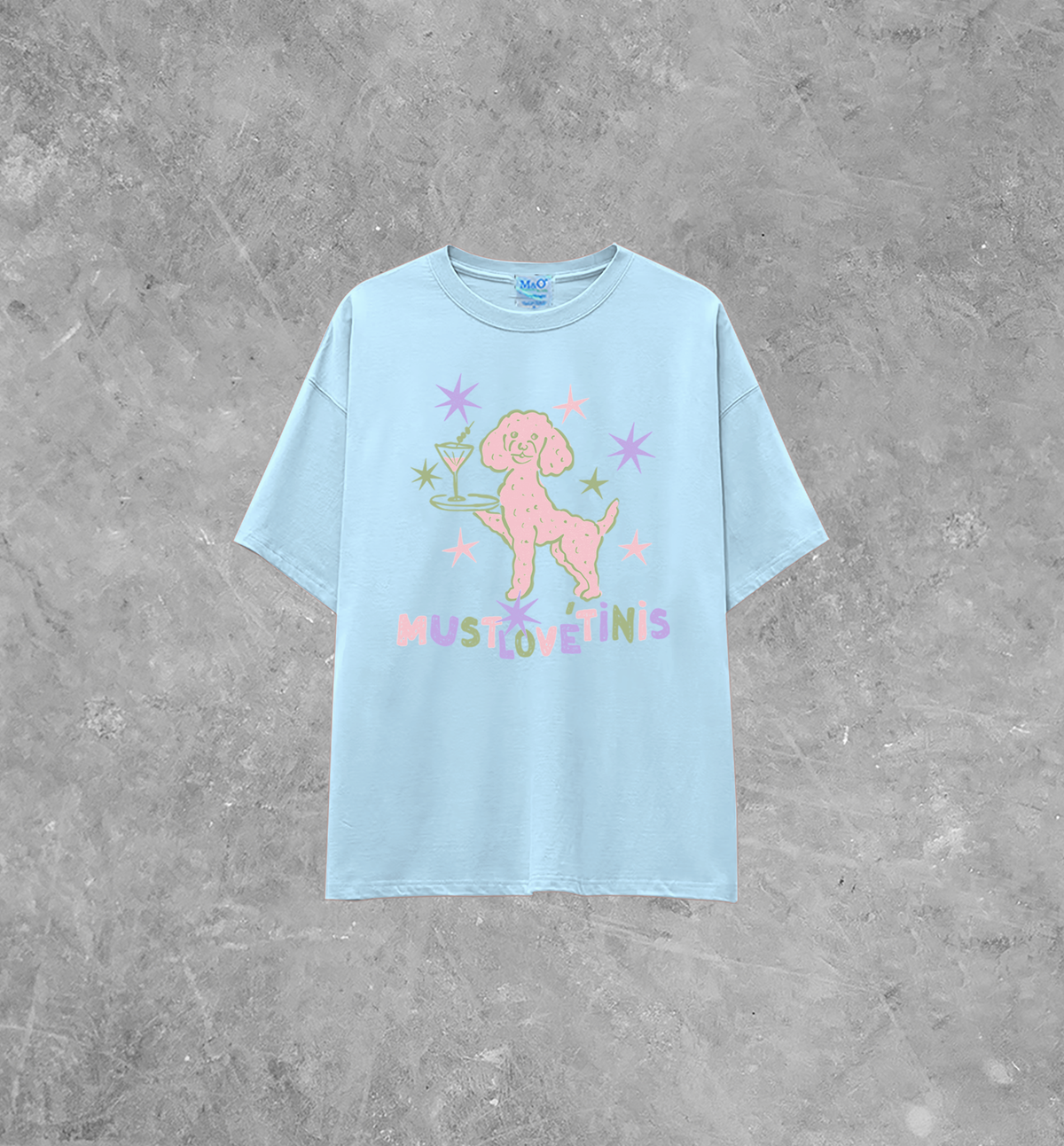 Must Love Tinis, Dogs & Martinis M&O Lightweight Cotton TShirt