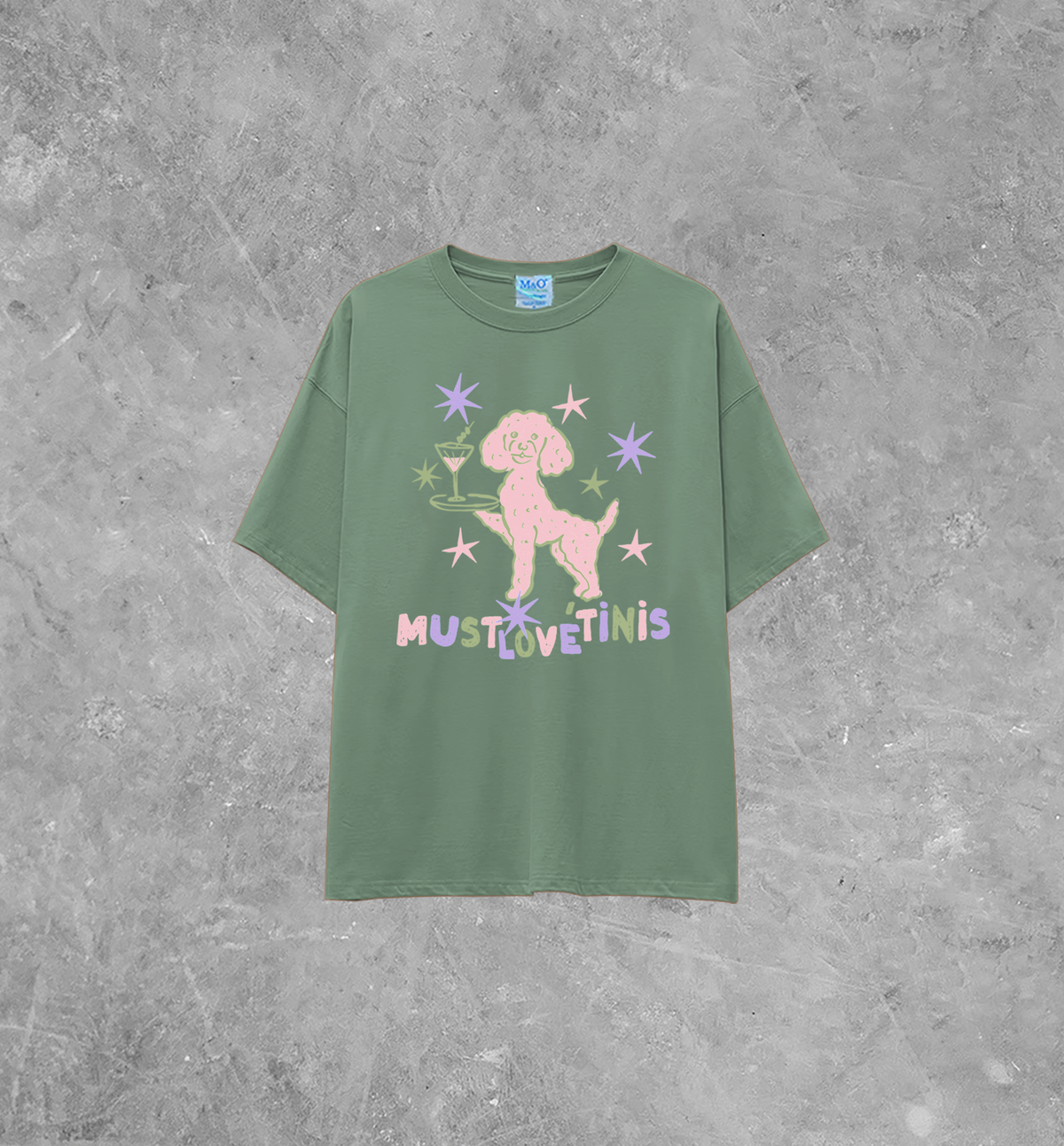 Must Love Tinis, Dogs & Martinis M&O Lightweight Cotton TShirt