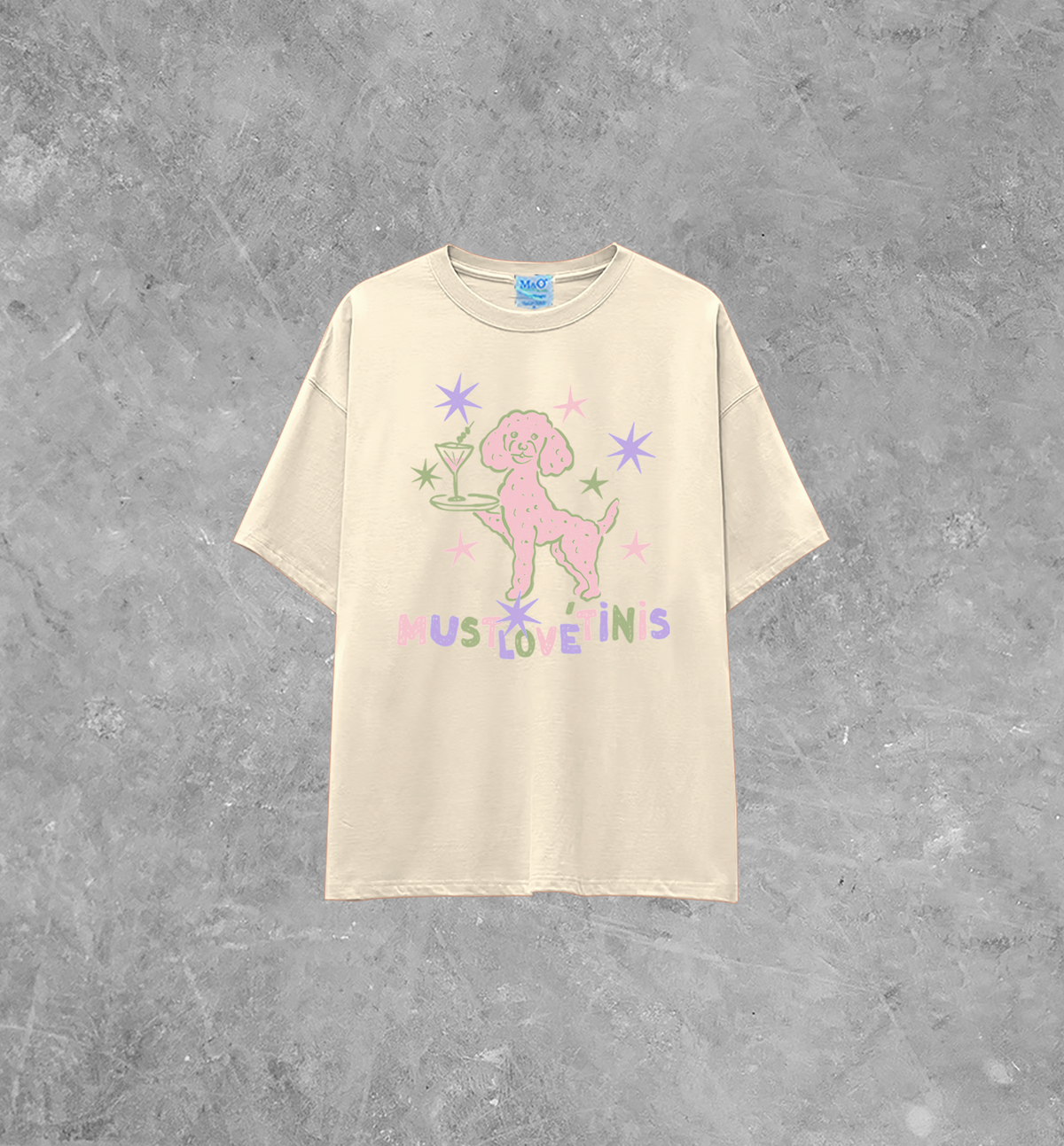 Must Love Tinis, Dogs & Martinis M&O Lightweight Cotton TShirt