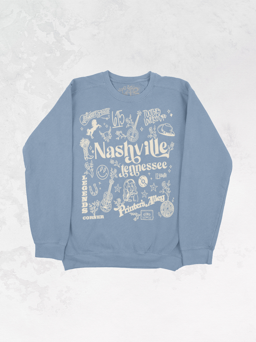 Underground Original Design: Nashville Tennessee Oversized Vintage Sweatshirt