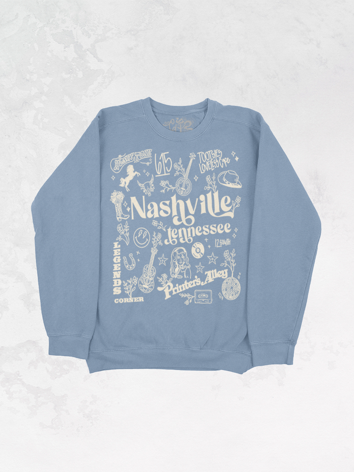 Underground Original Design: Nashville Tennessee Oversized Vintage Sweatshirt