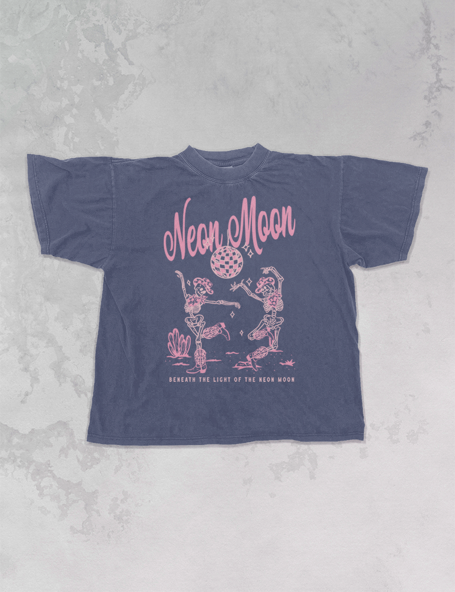 Underground Original Design: Neon Moon Western Oversized T-Shirt