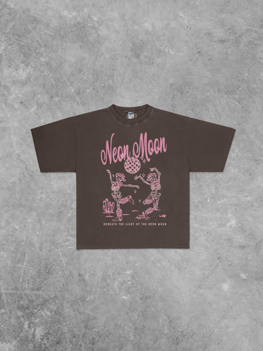 Underground Original Design: Neon Moon Western Boxy Oversized T-Shirt