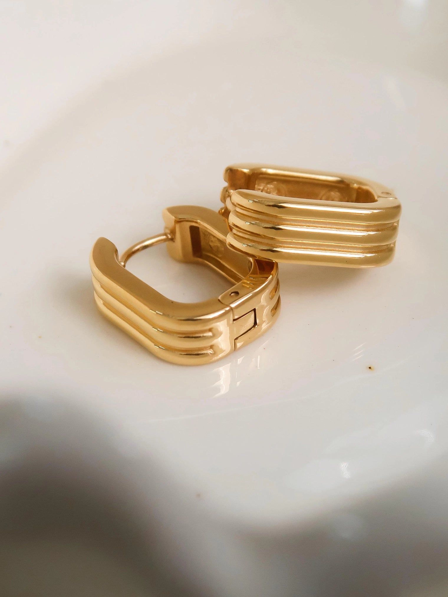 Noa Chunky Gold Plated Hoops