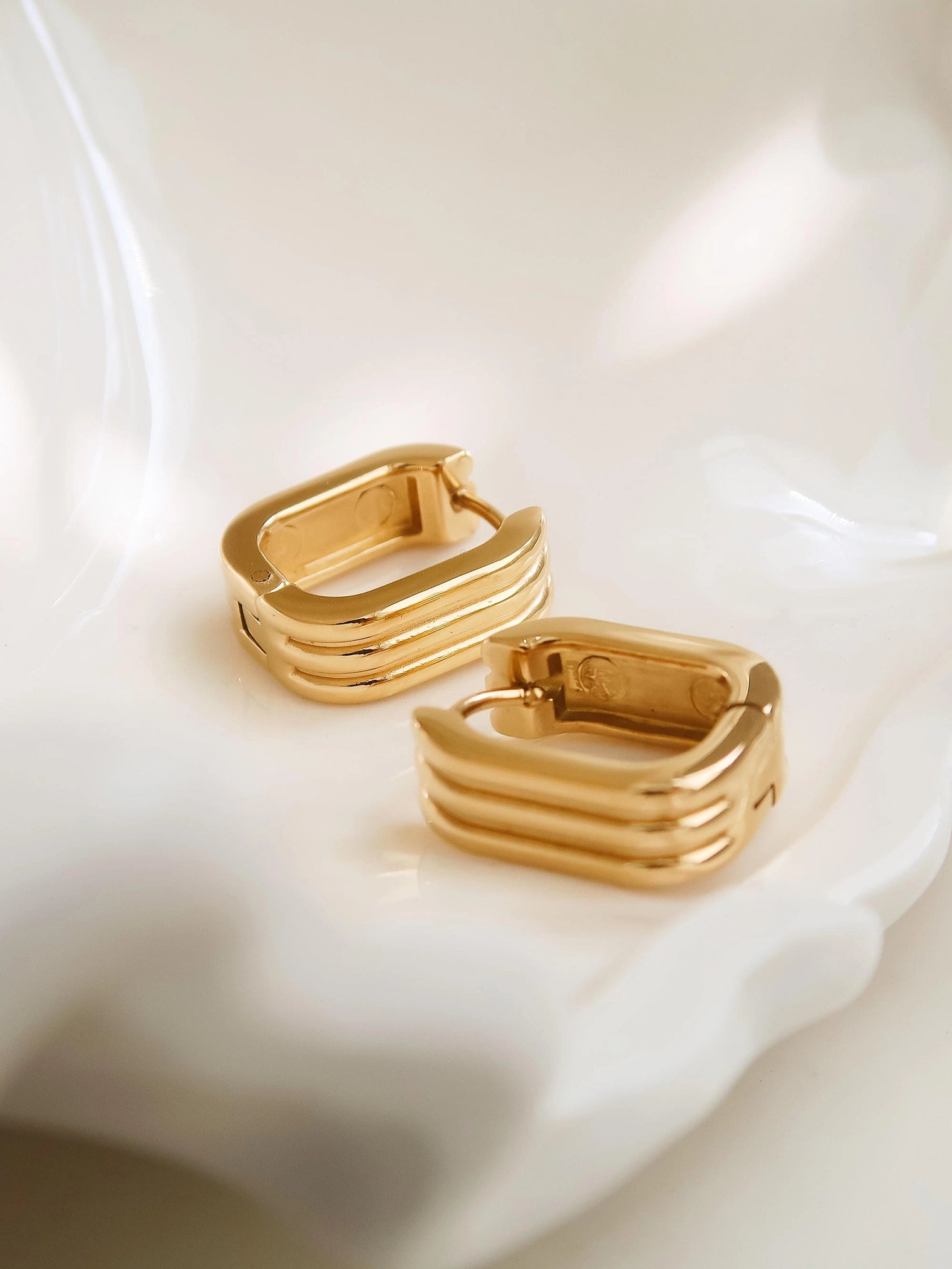 Noa Chunky Gold Plated Hoops