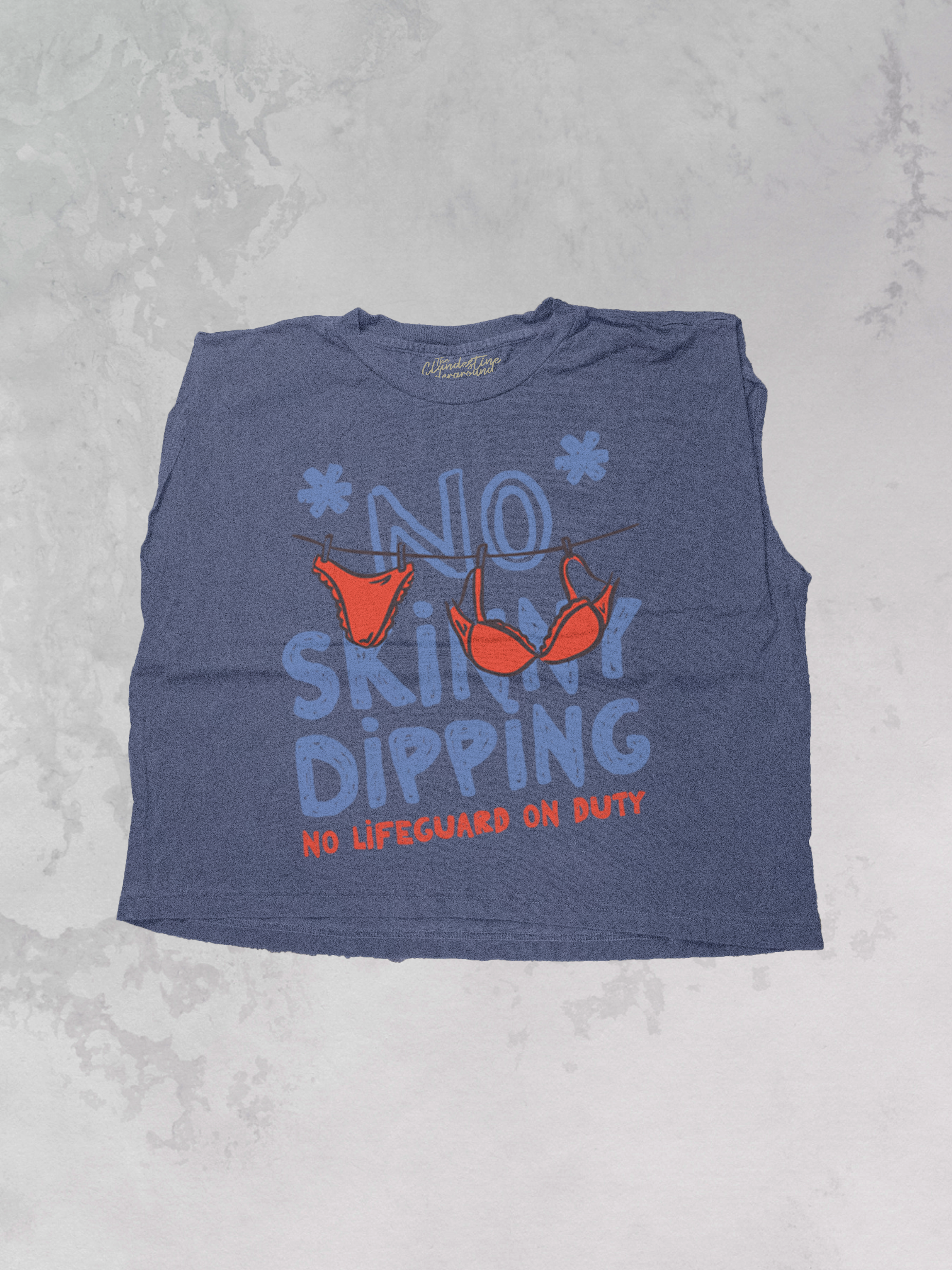 Underground Original Design: *NO* Skinny Dipping, Summer Cropped Muscle Tank