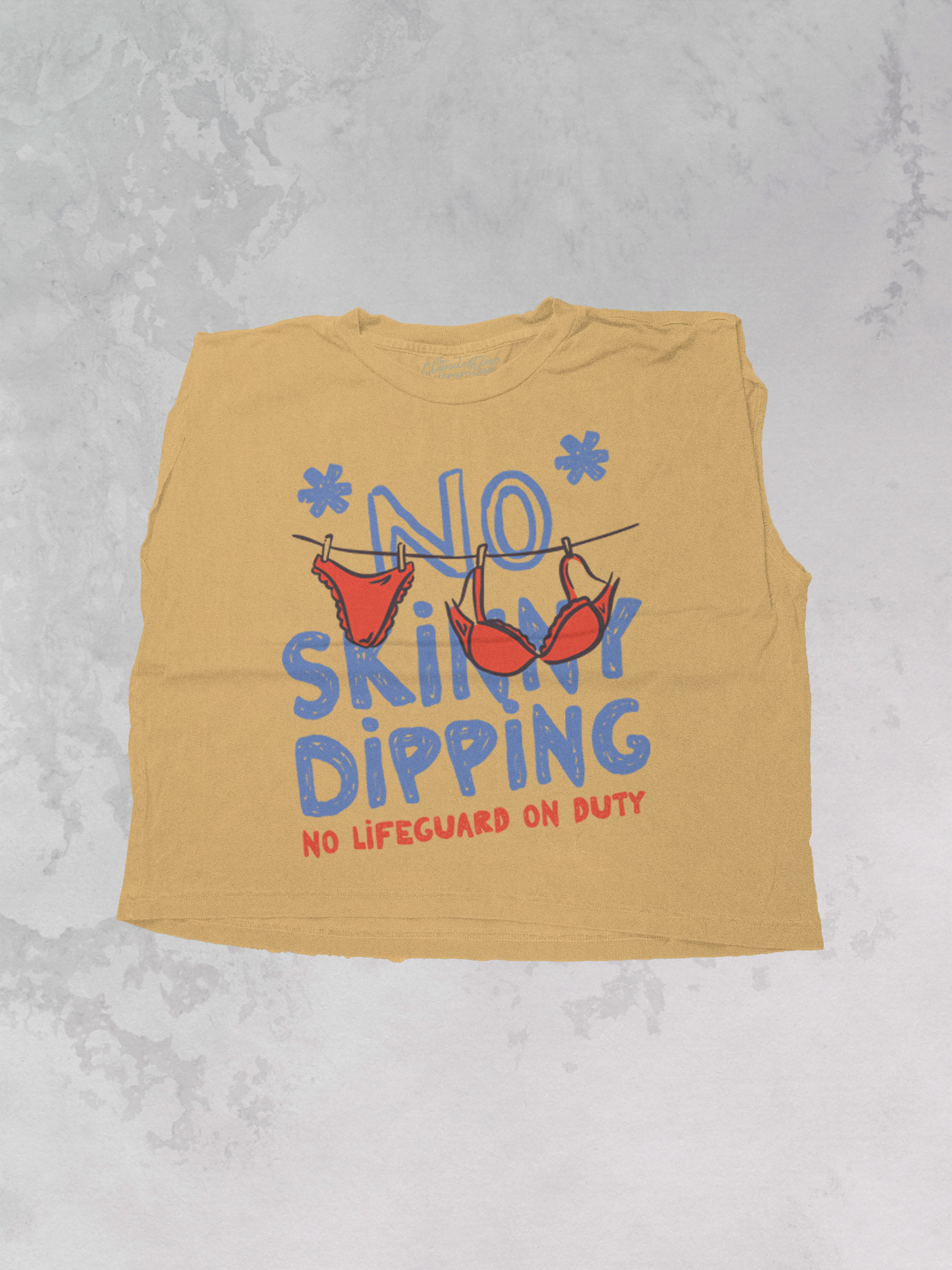 Underground Original Design: *NO* Skinny Dipping, Summer Cropped Muscle Tank