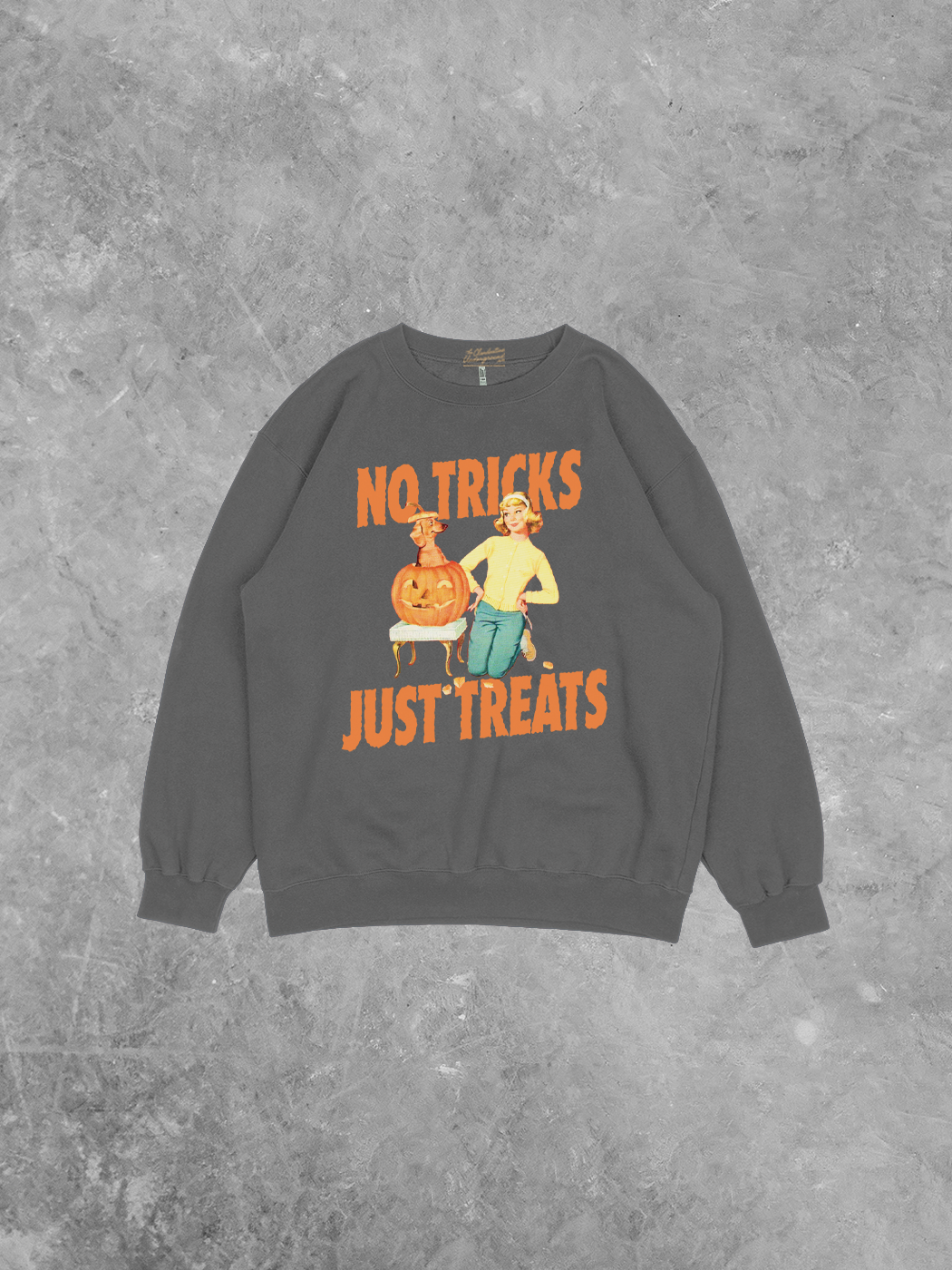 No Tricks Just Treats, Recycled Relaxed American Apparel Sweatshirt