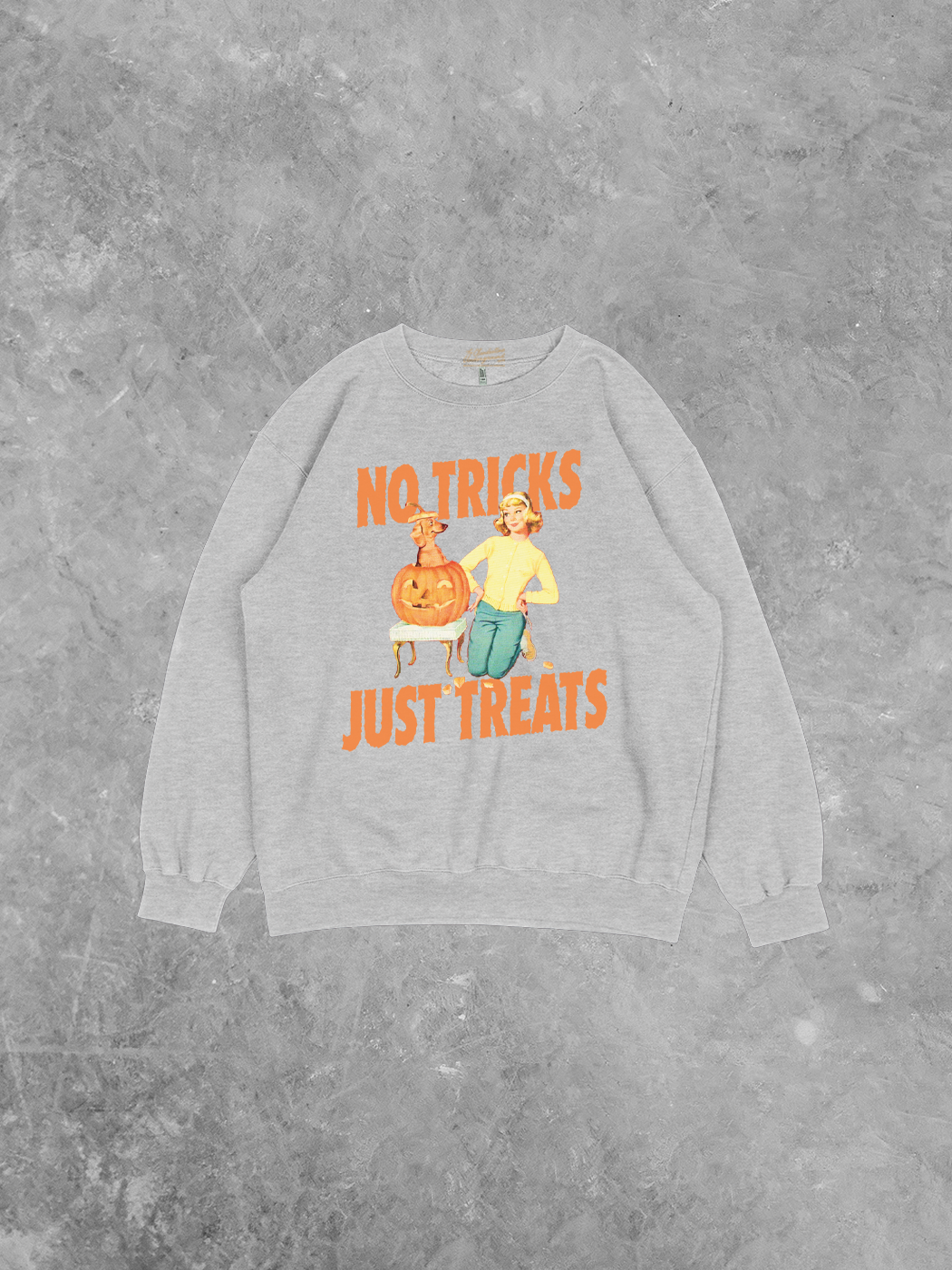 No Tricks Just Treats, Recycled Relaxed American Apparel Sweatshirt