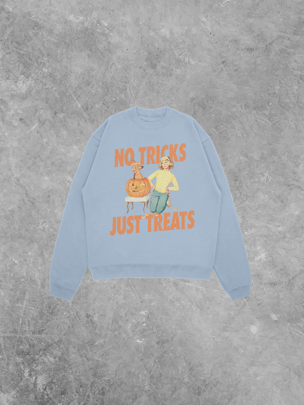Underground Original Design: No Tricks Just Treats Relaxed Garment Dyed Sweatshirt