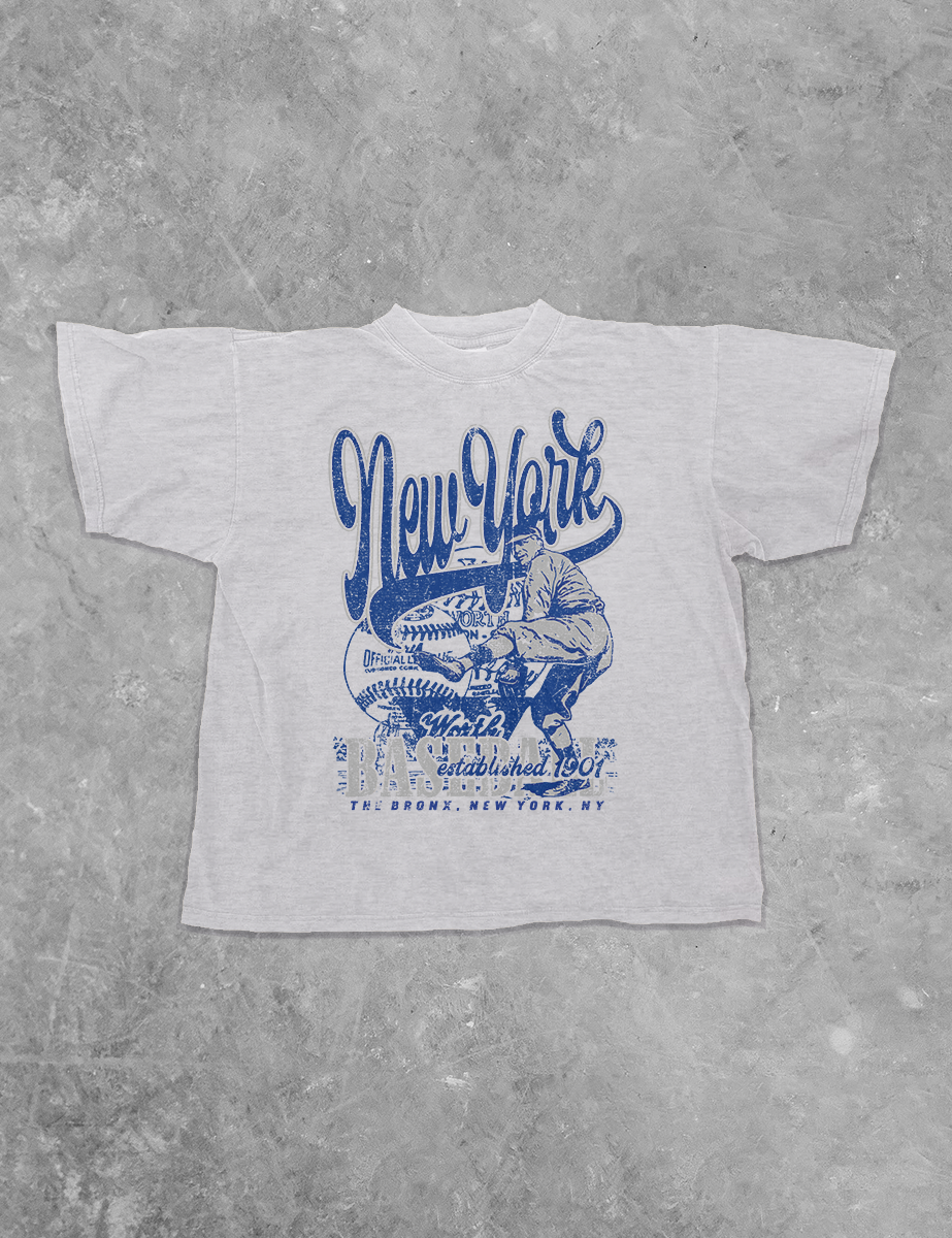 Underground Original Design: New York Baseball Boxy Cotton T-Shirt