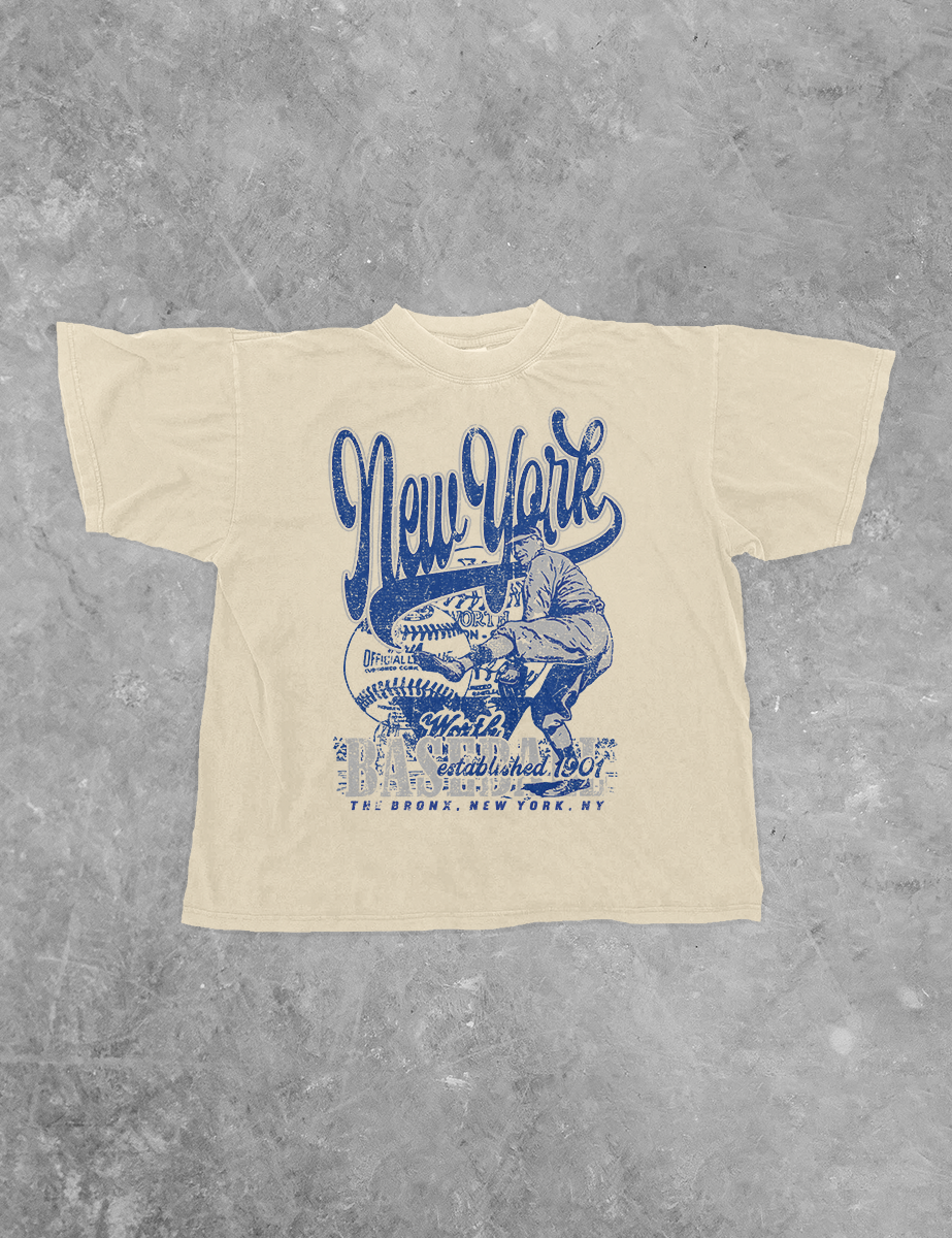 Underground Original Design: New York Baseball Boxy Cotton T-Shirt