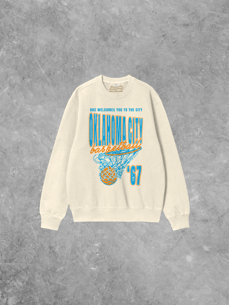 Underground Original Design: Oklahoma City Basketball, 90's Boxy Cotton Sweatshirt