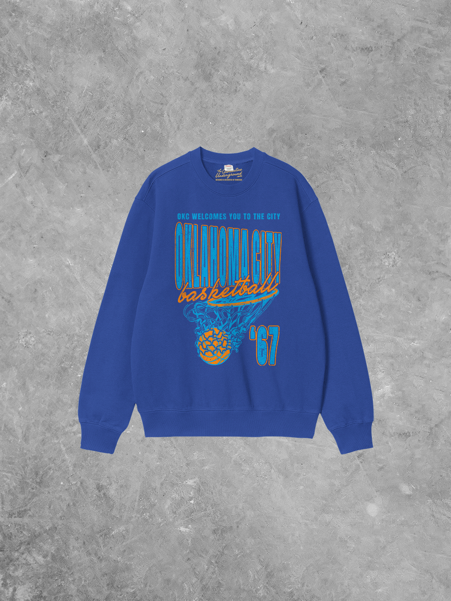 Underground Original Design: 90's Oklahoma City Basketball Boxy Cotton Sweatshirt