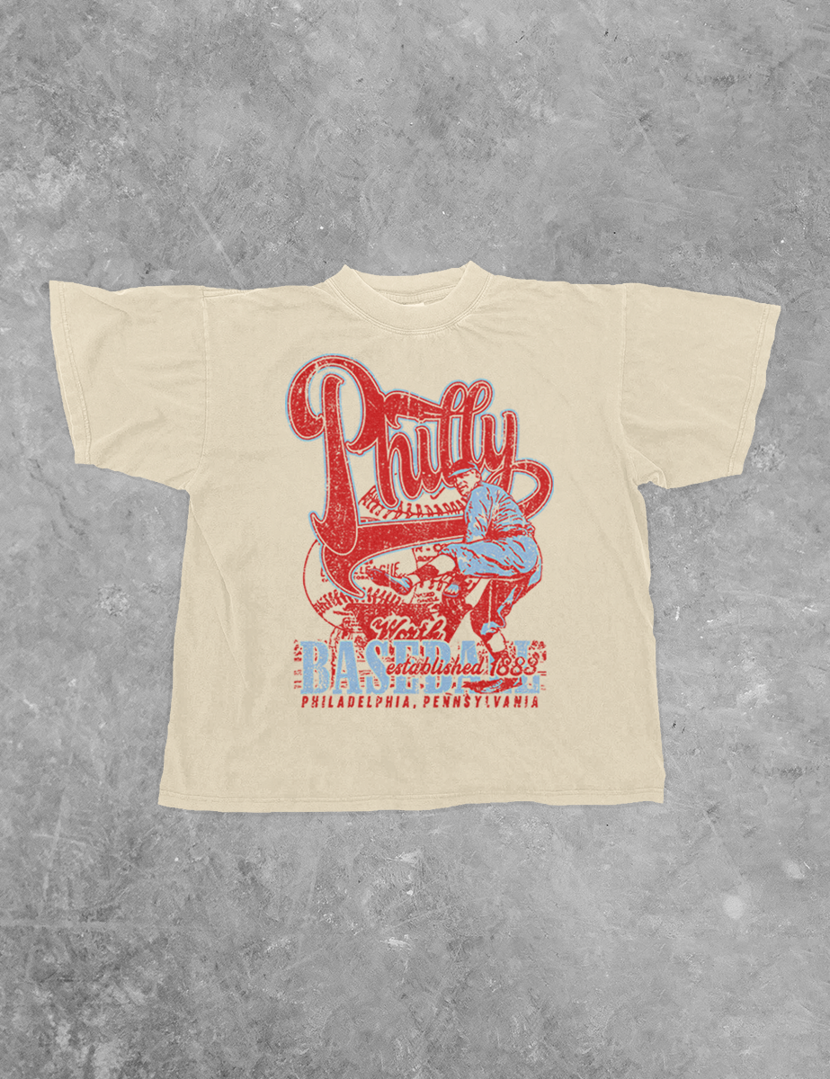 Underground Original Design: Philadelphia Baseball, 90's Boxy Cotton TShirt