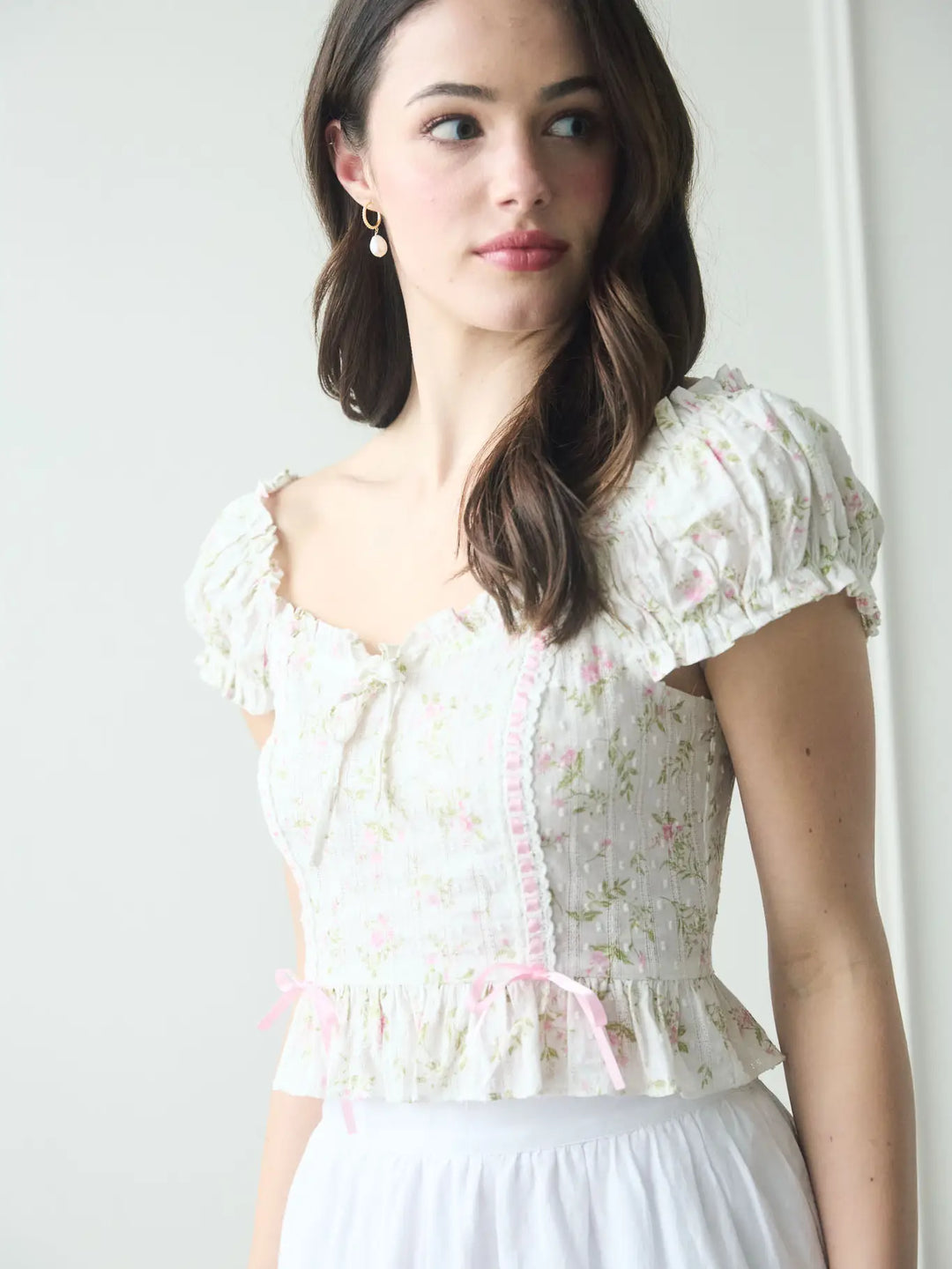Floral Clip Dot Blouse