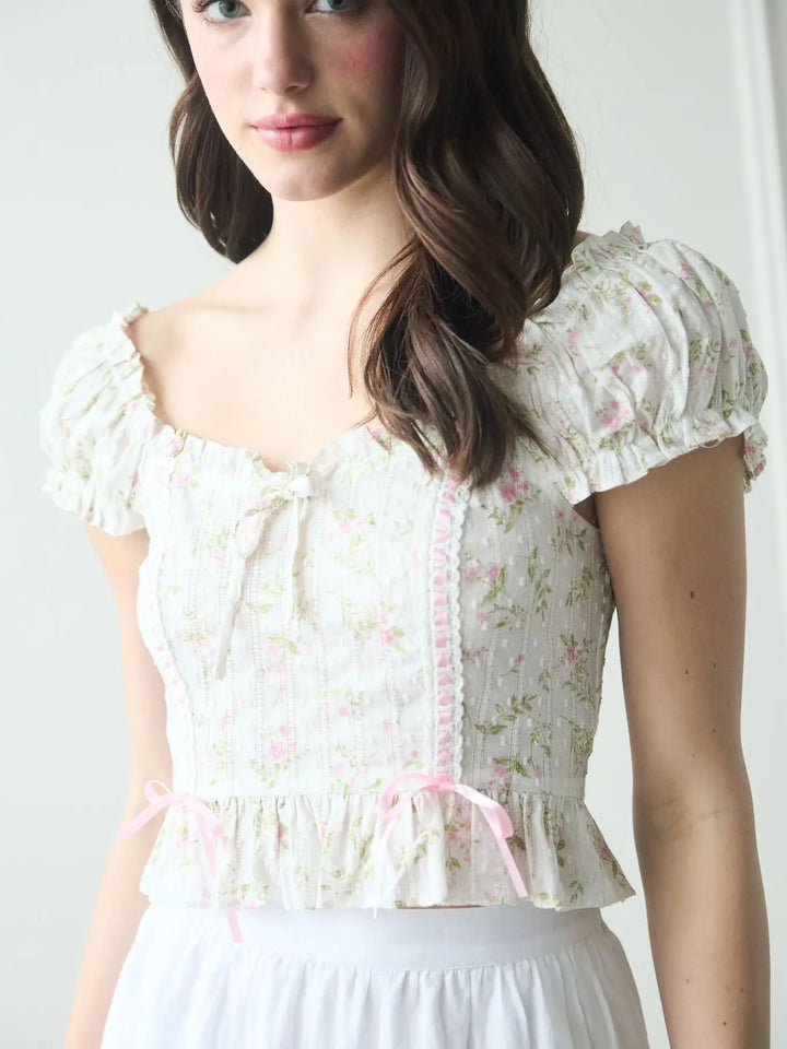 Floral Clip Dot Blouse
