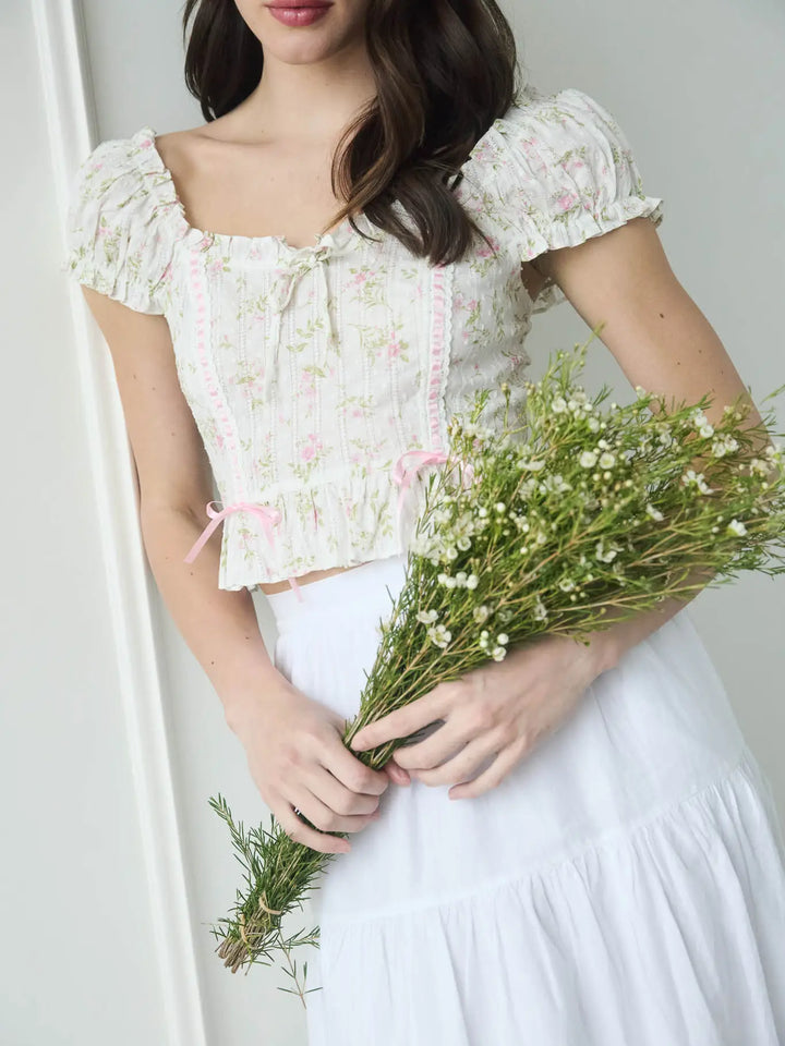 Floral Clip Dot Blouse