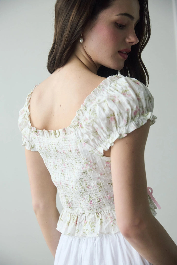 Floral Clip Dot Blouse