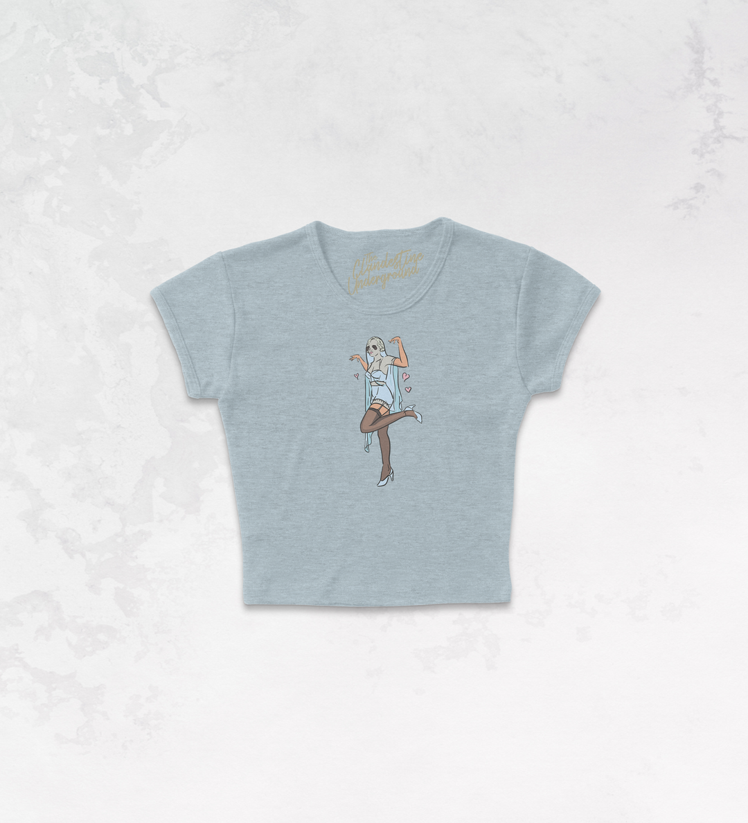 Underground Original Design: Pin-Up Ghost Micro-Ribbed Baby Tee